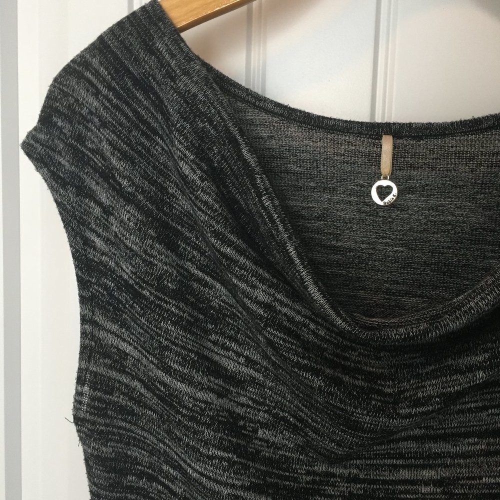 Robin K Heather Gray Cozy Short Sleeve Sweater